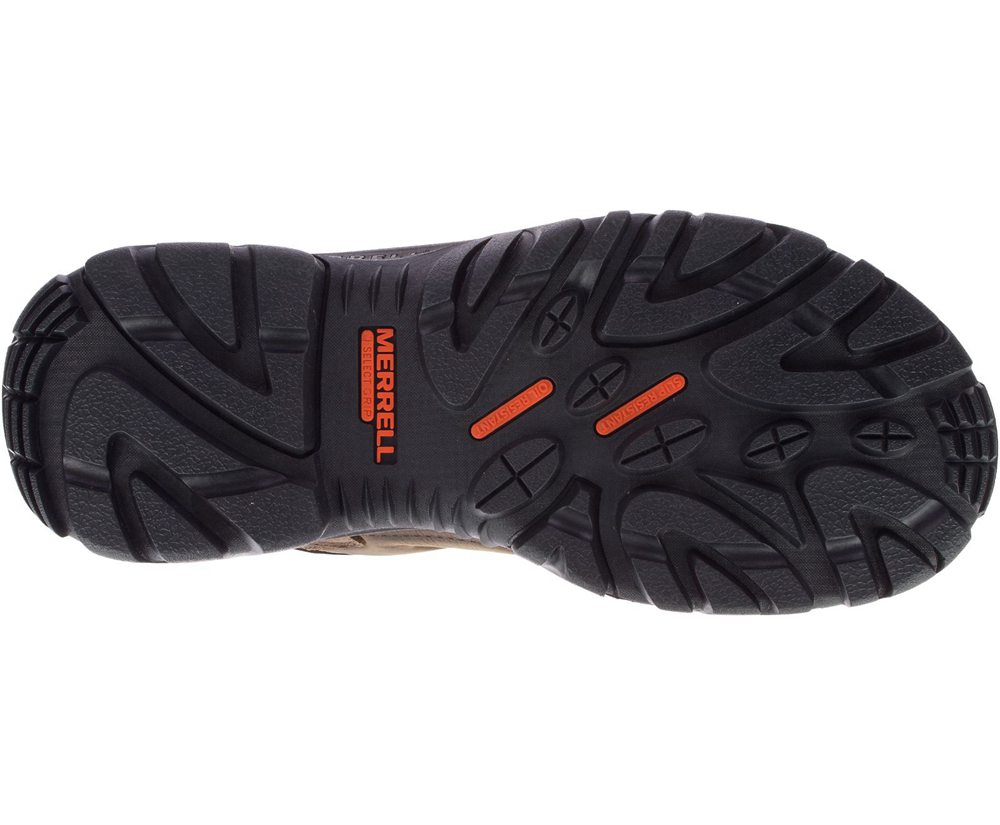 Merrell Hiking Boots Brown - Strongfield Leather 6\" Waterproof Slip-Resistant - Mens 91QGVPWXN